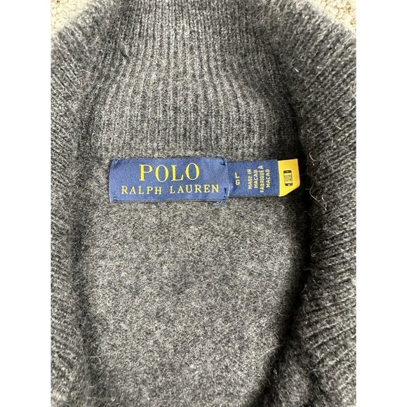 Polo Ralph Lauren Half-Zip Sweater Men's L Gray Wool Pullover Classic Fit‎ - Picture 2 of 12